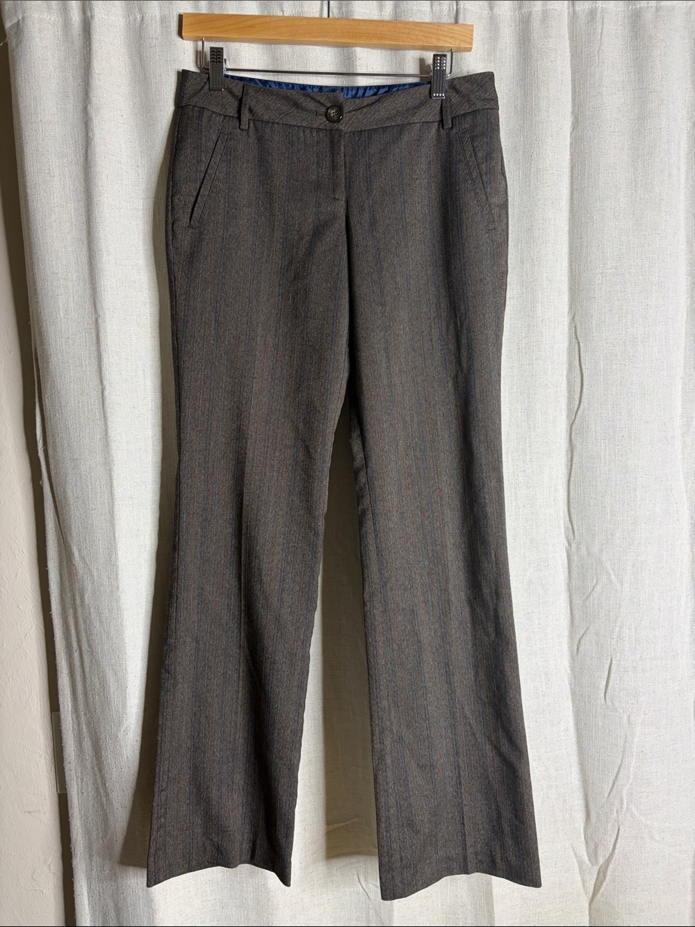 Heart Moon Star Women's Brown Pinstripe Dress Pants